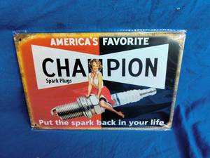 lot 41 image: Champion Spark Plugs Tin Sign