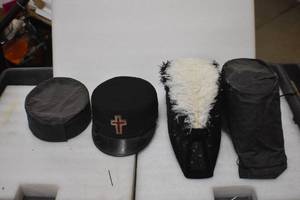 lot 15 image: Vintage Knights of Columbus and Knights Templar Hats