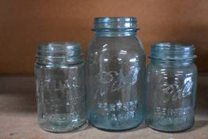 lot 18 image: Blue Canning Jars
