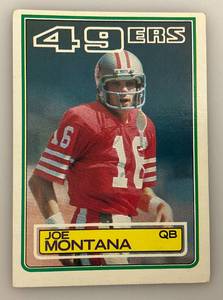 lot 10 image: 1983 Topps # 169 Joe Montana Card