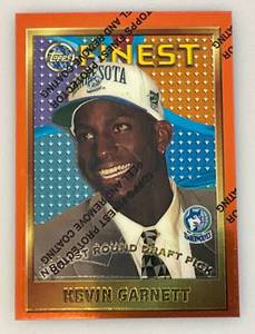 lot 15 image: 1996 Topps Finest Kevin Garnett # 115 Rookie Card