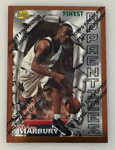 lot 18 image: 1996 TOPPS Finest # 62 Stephan Marbury Rookie Card