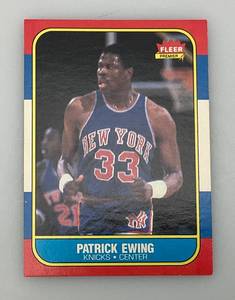 lot 22 image: 1986 FLEER # 32 Patrick Ewing ROOKIE Card