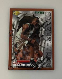 lot 23 image: 1996 TOPPS Finest # 62 Stephan Marbury Rookie Card