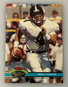 1991 Topps Stadium Club # 94 Brett Farve (ERROR) Rookie Card Name Mispelled