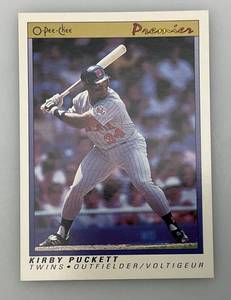 lot 42 image: 1991 O-PEE-CHEE # 96 Kirby Puckett ROOKIE Card