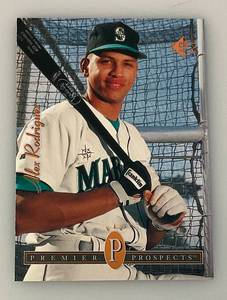 lot 43 image: 1994 Upper Deck # 15 Premier Prospects Alex Rodriquez Rookie Card