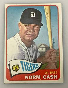 lot 52 image: 1965 Topps # 153 Norm Cash Baseball Card