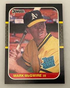 lot 56 image: 1986 DONRUSS # 46 Mark McGwire Rated Rookie Card
