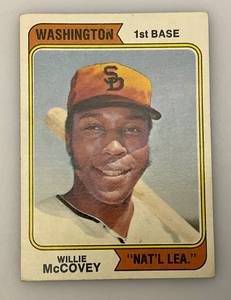 lot 67 image: 1974 Topps # 250 Willie Mccovey Baseball Card