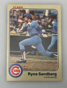 lot 80 image: 1983 Fleer # 507 Ryne Sandberg Baseball Cards