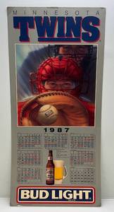 lot 88 image: Vintage 1987 Minnesota Twins Bud Light Calendar 17 x 36