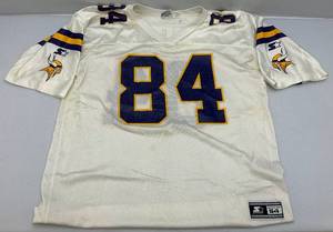 lot 113 image: Vintage Starter Brand Minnesota Vikings Football Jersey # 84 MOSS Size XXL