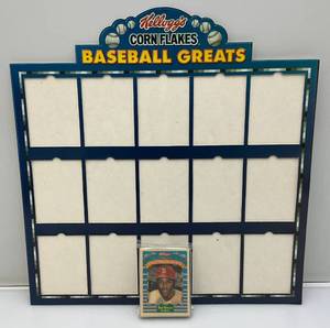 lot 117 image: Vintage Kellogs Cornflakes Baseball Greats Cards & Storee Display (New Old Stock)