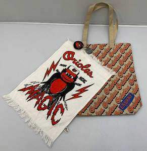 lot 118 image: Vintage ORIOLES Collectibles Including Esskay Brand Bag, Orioles Towel, Patch & Keychain