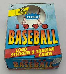 lot 126 image: 1990 Fleer Baseball Cards Logo Stickers & Trading Cards (New Old Stock)