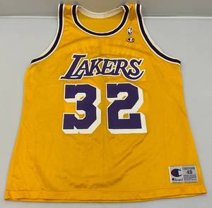 lot 148 image: Vintage Champion Brand LAKERS Jersey # 32 Johnson Size 48