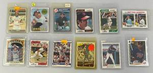 lot 164 image: Misc. Vintage Baseball Cards Including Lou Brock & More (In Protective Sleeves)