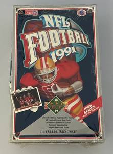 lot 211 image: 1991 Upper Deck NFL Football Cards (Factory Sealed)