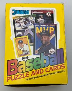 lot 215 image: 1989 Donruss Baseball Puzzle & Player Cards (New Old Stock)