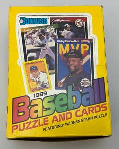 lot 219 image: 1989 Donruss Baseball Puzzle & Player Cards (New Old Stock)