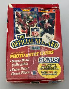 lot 238 image: 1990 Pro Set NFL Kit Box Super Bowl Trading Card Box (New Old Stock)