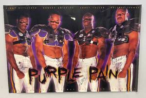 lot 243 image: Autographed Minnesota Vikings Deffensive Secondary Jimmy Hitchcock, Robert Griffith, Corey Fuller & Orlando Thomas 23 x 35