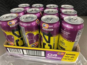 Pack of 12 C4 Zero Sugar Grape Energy Drinks