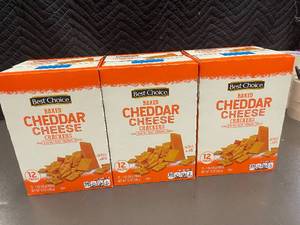 lot 6 image: Set of 3 Best Choice Baked Cheddar Cheese Crackers Boxes