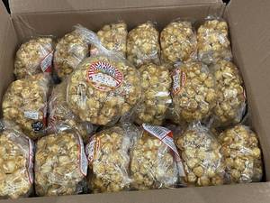 lot 23 image: Garys Gourmet Soft Caramel Corn - Box of Individually Wrapped Packs