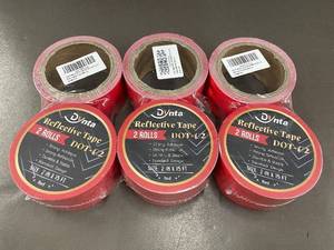 Set of 6 Rolls of Red Reflective Tape DOT-C2 2 Inch x 15 Feet