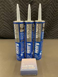 lot 47 image: Set of 3 Henry Wet Patch Roof Leak Repair Sealants