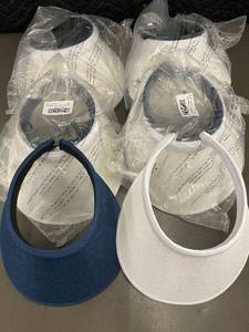 lot 98 image: Lot of 10 Wide Brim Visors in White and Navy