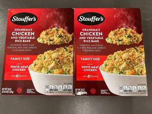 lot 27 image: 2 Packs of Stouffers Chicken and Vegetable Rice Bake