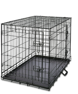 lot 488 image: Vibrant Life Double Door Metal Wire Dog Crate with Leak-Proof Pan and Divider, 36 inch