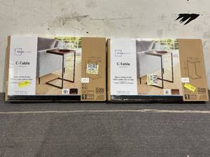 lot 152 image: LOT OF 2 Mainstays C-Shape Metal End Table