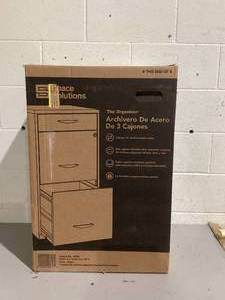 lot 483 image: Space Solutions 18 Deep 3 Drawer Smart Letter Width Vertical File Cabinet, Black