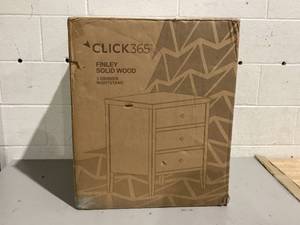 lot 504 image: ClickDecor Finley Wood Nightstand End Table with 3 Drawers