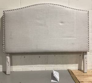 lot 503 image: Full Size My Texas House Kennedy Nailhead Trim Curved Upholstered Headboard