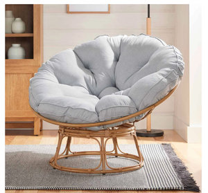 lot 248 image: Better Homes & Gardens Papasan Chair, Gray Linen