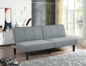 lot 612 image: Mainstays 66 Studio Futon, Gray Linen Upholstery