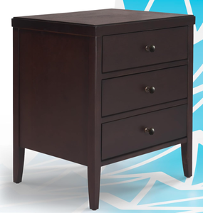 lot 627 image: ClickDecor Finley Solid Wood 3 Drawer Nightstand, Modern Storage Cabinet for Bedroom or Living Room, 18.5 Table Width, Fully Assembled, Dark Brown