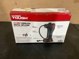 lot 392 image: Hyper Tough DC12V Cordless Portable Pistol Tire Inflator with Pre-set Digital Gauge, Black