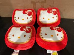 lot 395 image: LOT OF 4 Hello Kitty Bedding Plush Pillows