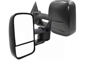lot 385 image: AERDM Pair Towing Mirrors Manual Operated Textured Black Telescoping Trailer Side Mirrors Fit ChevyGMCCadillac Silverado Sierra Avalanche Suburban Tahoe Yukon XL Escalade EXT ESV
