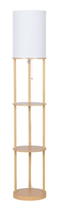 lot 155 image: Mainstays 62 Farmhouse Light Wood Floor Lamp