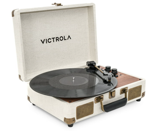 lot 158 image: Victrola Venture Bluetooth Portable Mid-Century Modern Suitcase Record Player with 3-Speed Turntable & Built-in Speakers