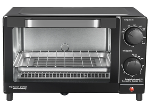 lot 161 image: Mainstays 4 Slice Toaster Oven with 3 Settings, includes Baking Rack and Pan