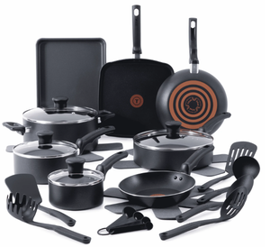 lot 182 image: 22PCS T-fal Kitchen Solutions, Non-Stick Pots and Pans Cookware Set
