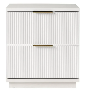 lot 501 image: Better Homes & Gardens Lillian Fluted 2-Drawer Nightstand with USB